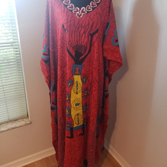 Just In: New/NWT African Woman Red Kaftan Abaya - Picture 13 of 13